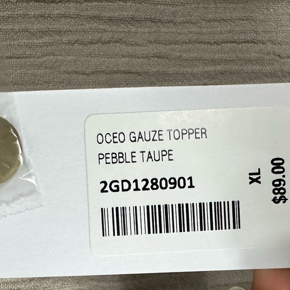 Soft Surroundings Oceo Gauze Topper Pebble Taupe Size XL NEW NWT - Picture 5 of 8